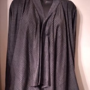 Daisy Fuentes Drape Front Cardigan  Size 2X Beautiful Houndstooth Brown  Black